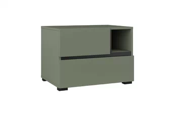 Nočný Stolík Cross 55 cm so zásuvkami - zgaszona zelená / zgaszona zelená - Čierny