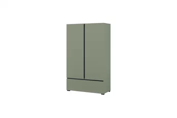 Komoda Cross 89 cm z szuflada - zgaszona zelená / zgaszona zelená - černá