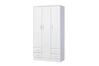  Skriňa trojdverová Lomaro 120 cm so zásuvkami - Biely / Úchytka Biely