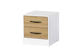Nočný Stolík Lomaro 50 cm so zásuvkami - Dub artisan / Úchytka Čierny 