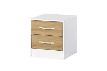 Noční stolek Lomaro 50 cm se zásuvkami - dub artisan / uchwyt bílá 