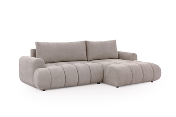 Rohová sedacia súprava Lutario Mini s funkciou spánku pravá strana - ciemnobezowa plecionka hydrofobowa Venice 2031