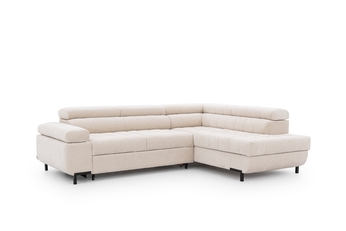 Rohová sedacia súprava pravá strana rozkladany do obývacej izby Tyrion L - béžový šenil Ditra New 20