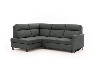 Rohová sedacia súprava Loario L Ľavá strana z waskim bokiem - Grafitový velúr ľahkočistiaci Zetta 305