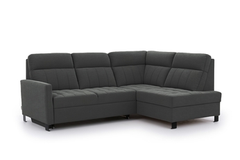 Rohová sedacia súprava Gespano L pravá strana z waskim bokiem - Grafitový velúr ľahkočistiaci Zetta 305