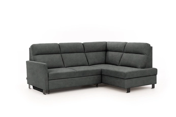 Rohová sedací souprava Gespano L pravá z waskim bokiem - grafitová samet latwoczyszczacy Zetta 305