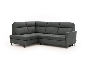 Rohová sedací souprava Gespano L levá z waskim bokiem - grafitová samet latwoczyszczacy Zetta 305