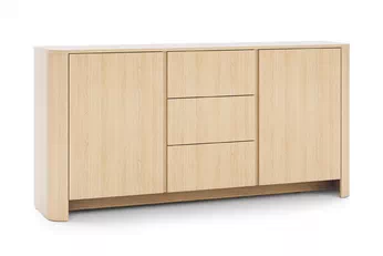 Komoda Sorrenti 168 cm so zásuvkami a dverami, dub vicenza svetlý drevený dekor