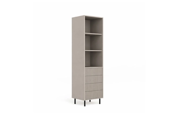 Regál vysoký Nubo 53 cm so zásuvkami - kašmír / čierny nožičky
