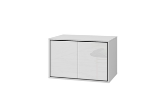 Skrinka pod umývadlo Irvine 78 cm závesná – bielo-čierna / biely lesk
