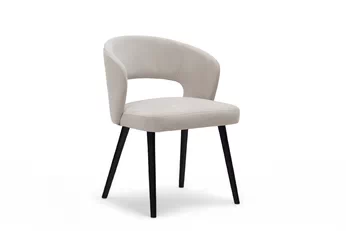 židle dřevěná Luna s čalouněným sedákem - světlý šedá šenil Wind 05 / černé nožičky