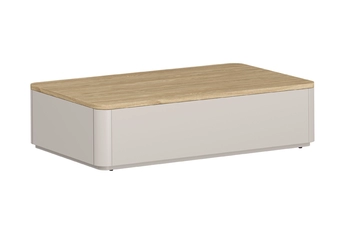 Stolík kawowy Amilio 100 cm so zásuvkami - kašmír / Dub olejowany