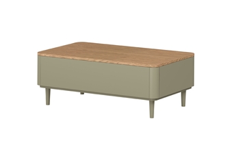 stolek kawowy Amilio 100 cm se zásuvkami na nožkách - eukaliptus / dub baltic dune