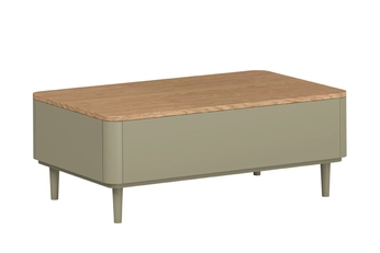 Stolík kawowy Amilio 100 cm so zásuvkami na nôžkach - eukaliptus / Dub baltic dune