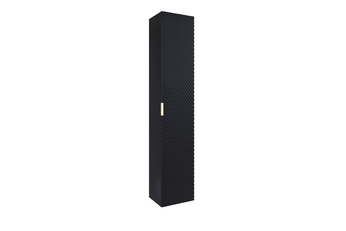 Závěsný koupelnový regál Laura 35 cm - černý onyx / černý pyramidický mat