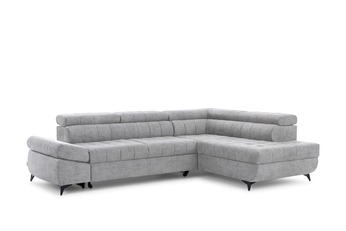 Rohová sedacia súprava Valoris L s funkciou spánku pravá strana - šedý velúr ľahkočistiaci Cloud 81