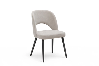 židle dřevěná Luvaro s čalouněným sedákem - světlý šedá šenil Wind 05 / Nohy černá