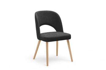 židle dřevěná Luvaro s čalouněným sedákem - černá šenil Wind 99 / Nohy buk