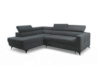 Rohová sedacia súprava Nardo L s funkciou spánku Ľavá strana - Tmavý šedý plusz Pretty 18