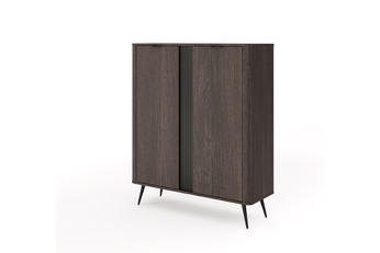 Vysoká komoda Edrin 113 cm - dub dunin / čierna