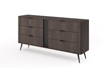 Komoda Edrin 163 cm so zásuvkami - Dub dunin / Čierny