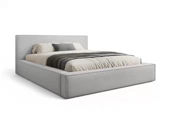 Posteľ čalúnená Nirello 160x200 S vnútorným úložným priestorom- šedý velúr Castel 80