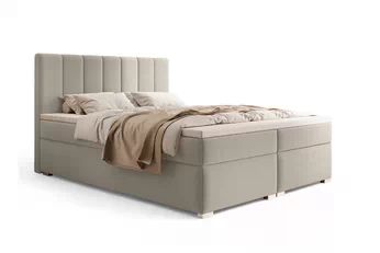 Boxspring posteľ Mareli 160x200 s úložným priestorom - ciemno Béžová bukla Quelle 05