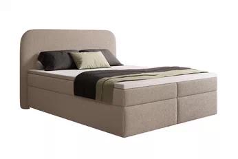 Boxspring posteľ Eleris 160x200 s úložným priestorom - ciemno Béžová bukla Quelle 05