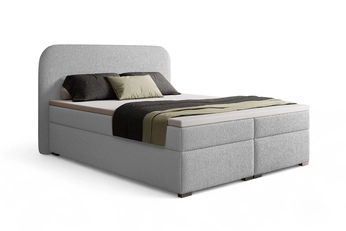 Boxspring posteľ Elaris 180x200 s úložným priestorom - šedá bukla Quelle 83  Boxspring posteľ Elaris 180x200 s úložným priestorom - šedá bukla Quelle 83