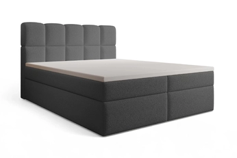 Boxspring posteľ Carello 160x200 s úložným priestorom - Tmavý šedý bukla Quelle 92