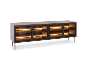 skříňka RTV Auri 181 cm s osvětlením - dub dunin / černá skříňka RTV Auri 181 cm s osvětlením - dub dunin / černá