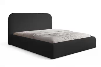 Posteľ čalúnená Rasel 160x200 S vnútorným úložným priestorom- Čierna bukla Quelle 100