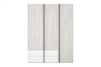 skříň mlodziezowa Lumo 1 150 cm se zásuvkami - dub wilton bílá / bílá lux / antracitová