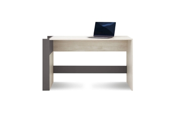 Studentský psací stůl Lumo 10 130 cm - dub wilton bílý / bílý lux / antracit