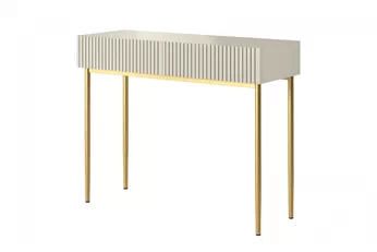 konzole Nicole 100 cm se zásuvkami - kašmír / zlote nozki
