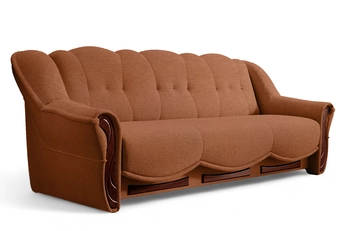 Pohovka rozkladana do obývacej izby Walker - ruda plecionka Austin 9 / tmavý palisander