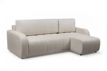 Rohová sedací souprava Lapios rozkládací pravá - béžová samet Vogue 2 