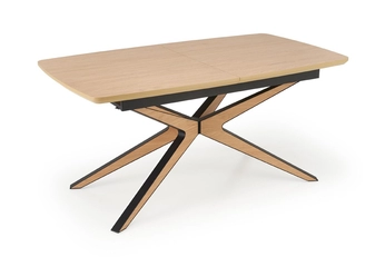 Stôl rozkladany Lenvaro 160-220x90 cm - svetlo hnedý / Čierny