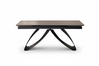 Stůl rozkladany Morvian 180-260x90 cm - ořech / černá