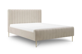 Posteľ čalúnená Nicole 160x200 - béžový šenil Perfect harmony 07 / nožičky zlote
