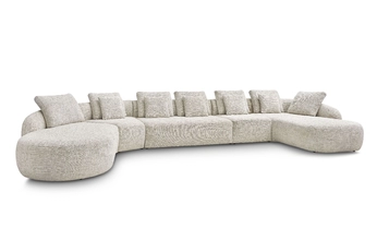 Rohová sedacia súprava do obývacej izby Finezal OTL+C+2S+S+OTZP - Béžová plecionka Tracy 211.04