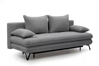 Pohovka rozkládací Dori rozkladana s úložným prostorem- šedá plecionka Aragon 90