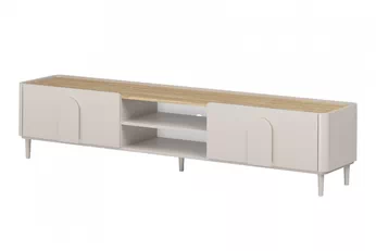 TV skrinka Amilio 220 cm na nôžkach - kašmír / Dub olejowany - Limitovaná ponuka expozície