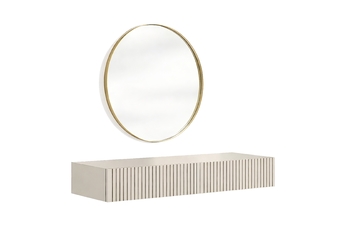 Toaletný stolík závesná Nicole ze zlotym zrkadlom 60 cm - kašmír / kašmír mat