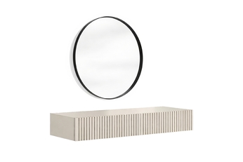 Toaletní stolek závěsná Nicole z czarnym zrcadlem 60 cm - kašmír / kašmír mat