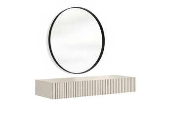 Toaletní stolek závěsná Nicole z czarnym zrcadlem 80 cm - kašmír / kašmír mat