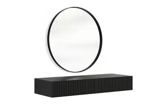 Toaletní stolek závěsná Nicole z czarnym zrcadlem 80 cm - černá mat