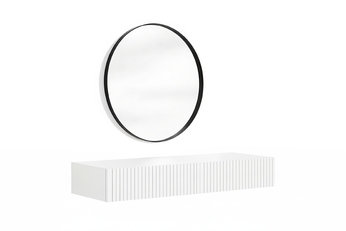 Toaletní stolek závěsná Nicole z czarnym zrcadlem 60 cm - bílý mat