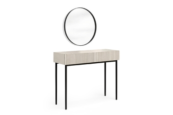 Toaletní stolek Nicole z czarnym zrcadlem 60 cm - kašmír / černá nozki