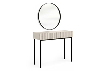 Toaletní stolek Nicole z czarnym zrcadlem 80 cm - kašmír / černá nozki